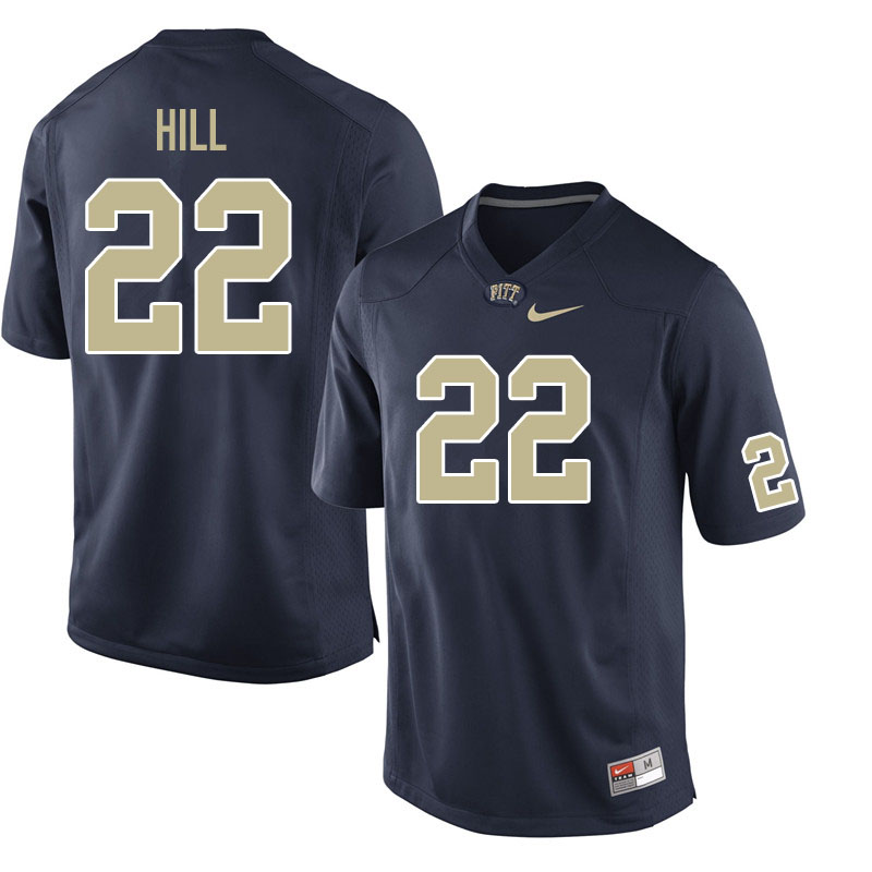 Men #22 Brandon Hill Pitt Panthers College Football Jerseys Sale-Navy